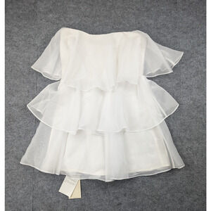 Abercrombie & Fitch Tiered Mini Dress Womens Small Petite Organza Etherial Rush